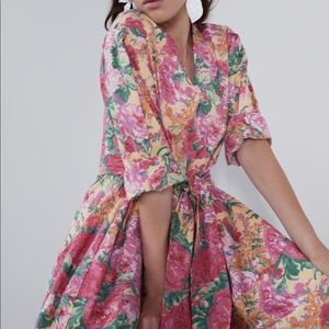 Zara floral print midi dress